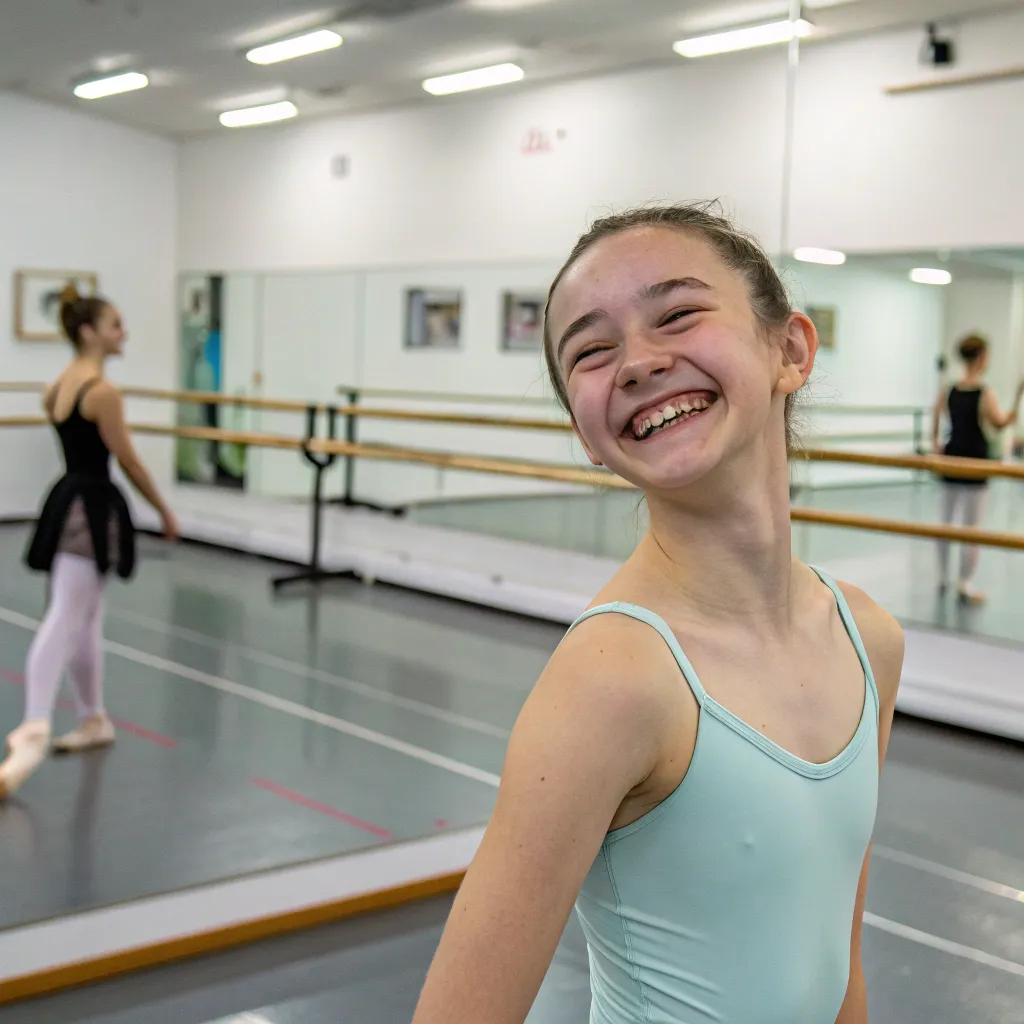 Smiling student after dance class